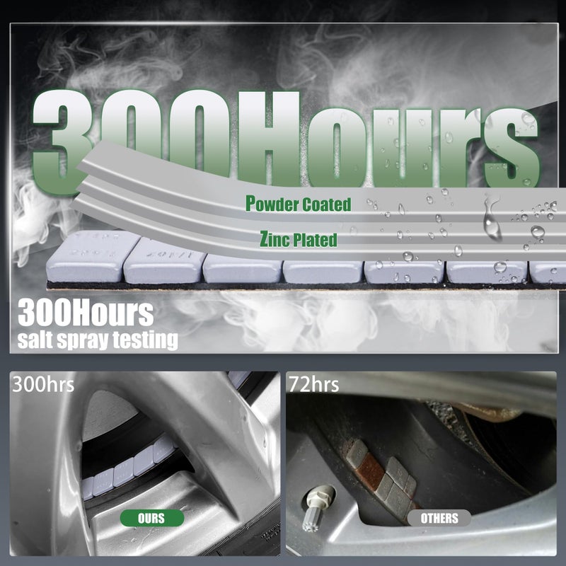 EZISOE أوزان العجلات اللاصقة EZISOE 1/4 أونصة (1 صندوق، 288 قطعة، 72 أونصة)، أوزان عجلات رمادية ذات لاصق خلفي للسيارات والشاحنات وسيارات الدفع الرباعي والدراجات النارية - Image 3